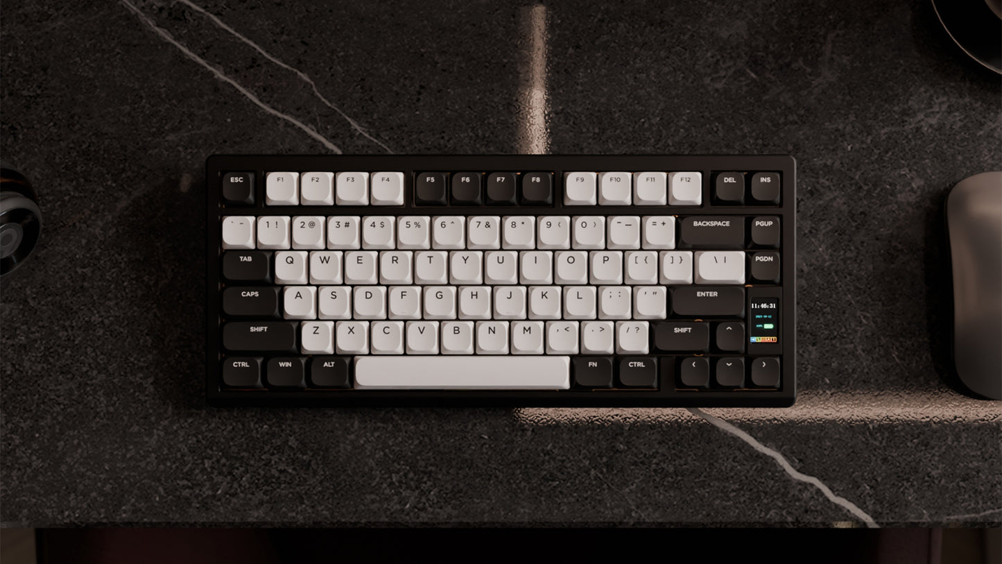 Chilkey ND75 LP Low-Profile Mechanical Keyboard - Aluminum Case, LCD Screen, RGB