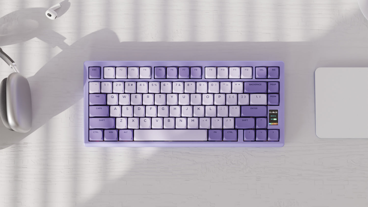 Chilkey ND75 LP Low-Profile Mechanical Keyboard - Aluminum Case, LCD Screen, RGB