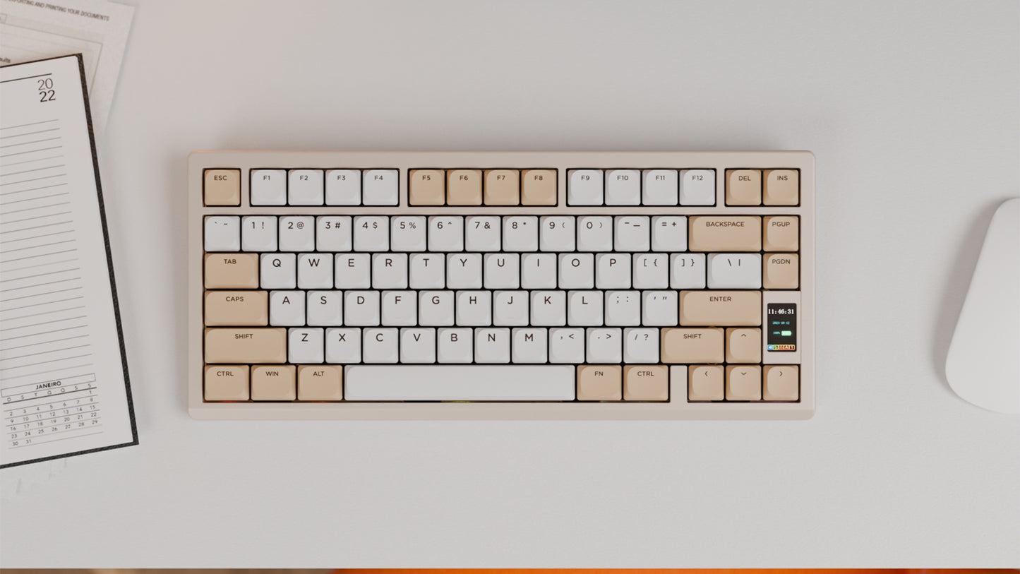 Chilkey ND75 LP Low-Profile Mechanical Keyboard - Aluminum Case, LCD Screen, RGB