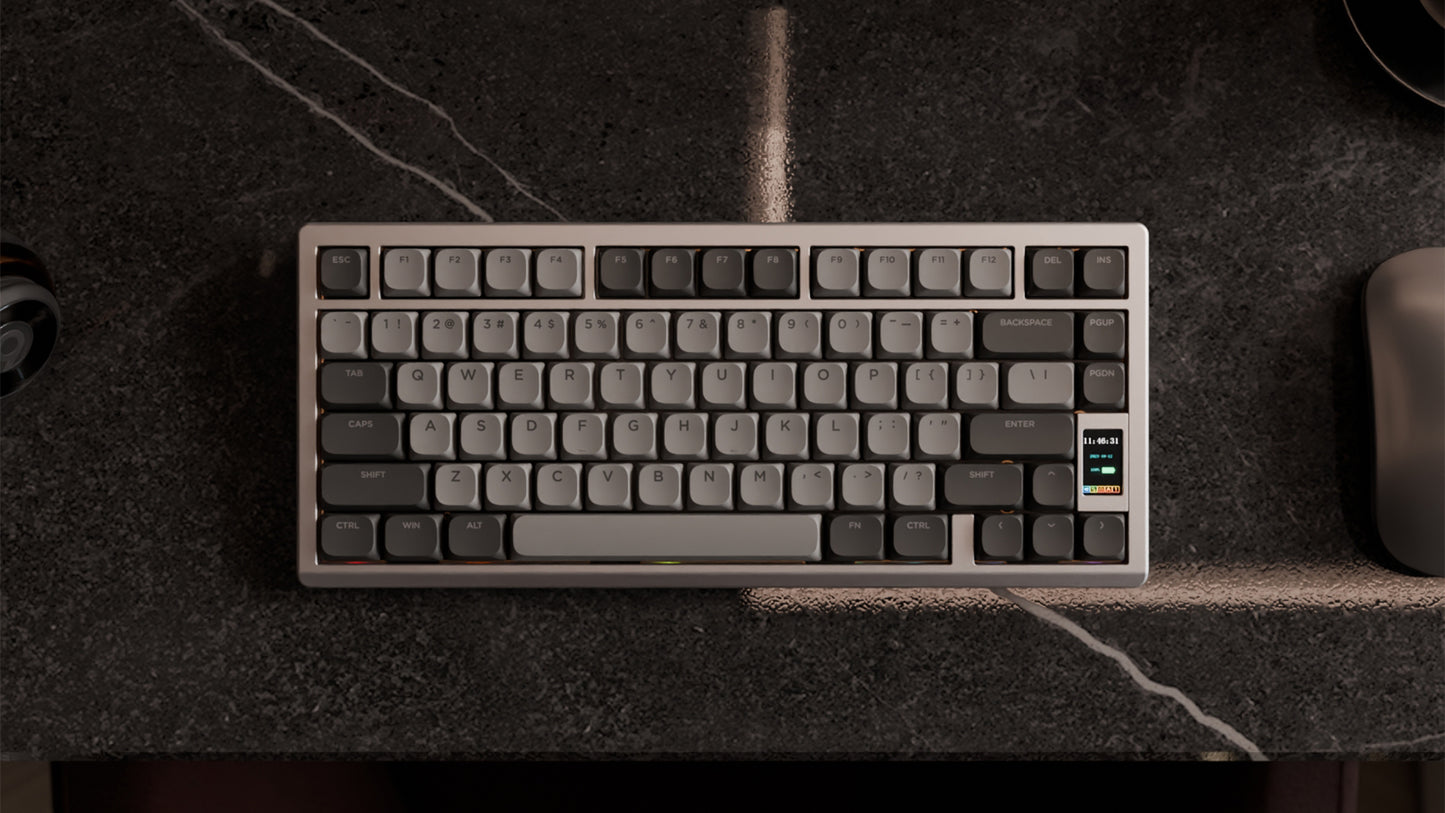 Chilkey ND75 LP Low-Profile Mechanical Keyboard - Aluminum Case, LCD Screen, RGB