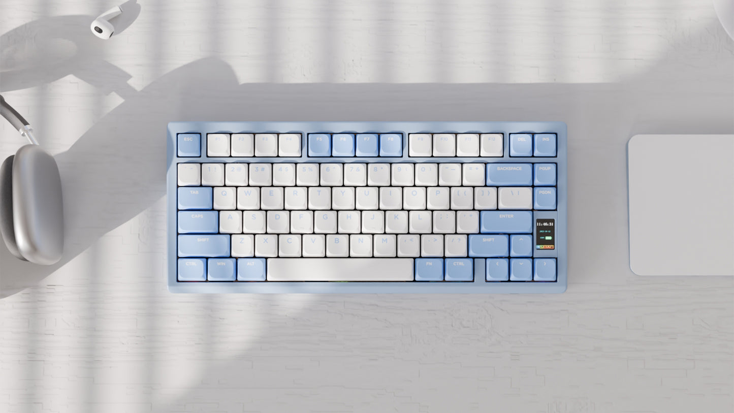 Chilkey ND75 LP Low-Profile Mechanical Keyboard - Aluminum Case, LCD Screen, RGB