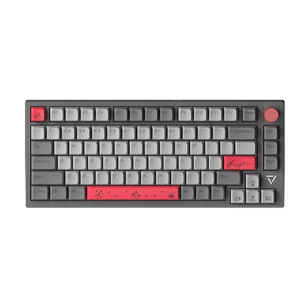 A top-down view of the Ajazz AK816 Pro mechanical keyboard. The keyboard features a black case, red accents, and a compact 75% layout.