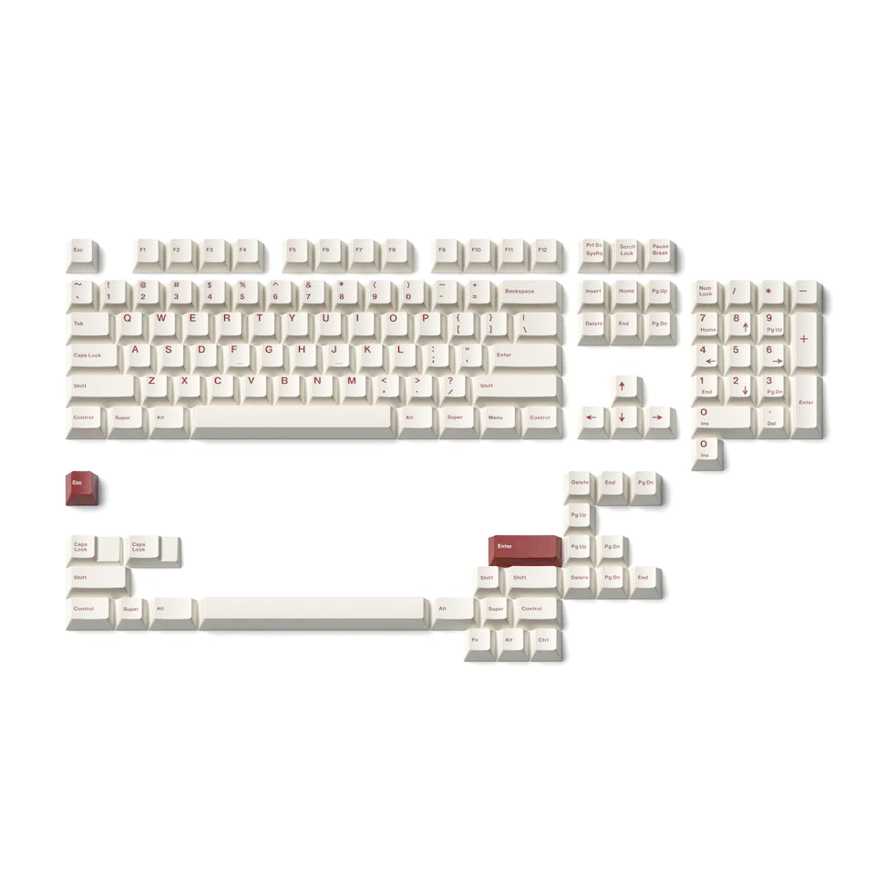 Upgrade your keyboard with black and white keycaps for a classic look.