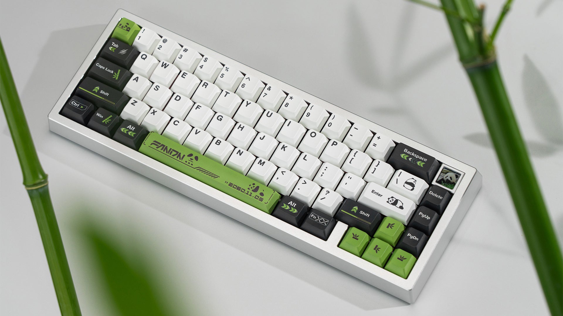 white panda inspired keycaps